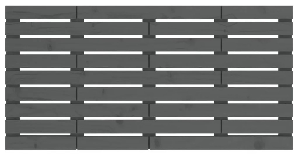 vidaXL Κεφαλάρι Τοίχου Γκρι 126x3x63 εκ. από Μασίφ Ξύλο Πεύκου