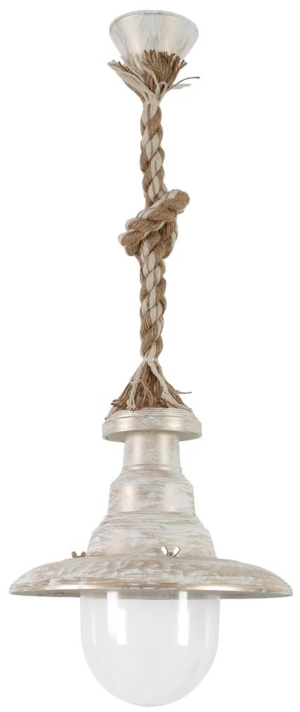 Φωτιστικό Οροφής Μονόφωτο Heronia Pyrofani 31-1102 Rope/White/Gold