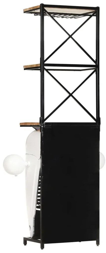 vidaXL Κάβα Κρασιών Λευκή Όψη Τρακτέρ 49x31x172 εκ. Μασίφ Ξύλο Μάνγκο