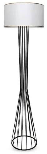 NOVA 201-0036 Μοντέρνο Επιδαπέδιο Φωτιστικό 1 x E27 IP20 Μαύρο Μεταλλό με Λευκό Ύφασμα-Μ38 x Π38 x Υ155cm Globostar-201-0036-Λευ 201-0036