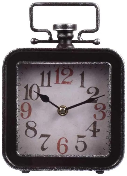 Επιτραπέζιο Ρολοϊ Lantern σε Μεταλλικό Μαύρο χρώμα 15x5x21.5εκ.