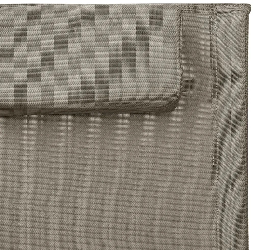 vidaXL Ξαπλώστρες 2 Τεμαχίων Taupe / Γκρι από Textilene