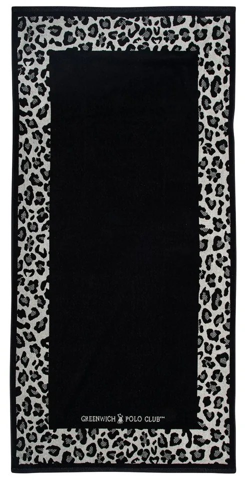 Πετσέτα Θαλάσσης 3861 Black-Beige Greenwich Polo Club Θαλάσσης 90x180cm 100% Βαμβάκι
