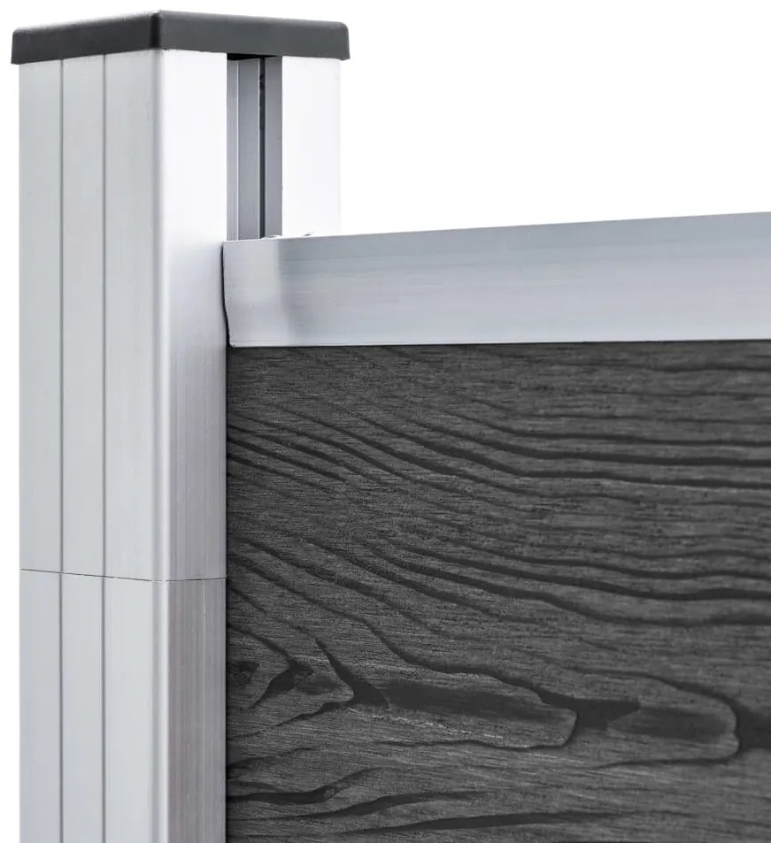 vidaXL Σετ Πάνελ Περίφραξης Μαύρο 1391 x 186 εκ. από WPC