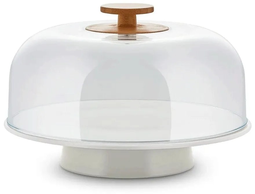Τουρτιέρα Με Καπάκι &amp; Πόδι Mattina BG06 WG 31,6cm Warm Grey Alessi Porcelain
