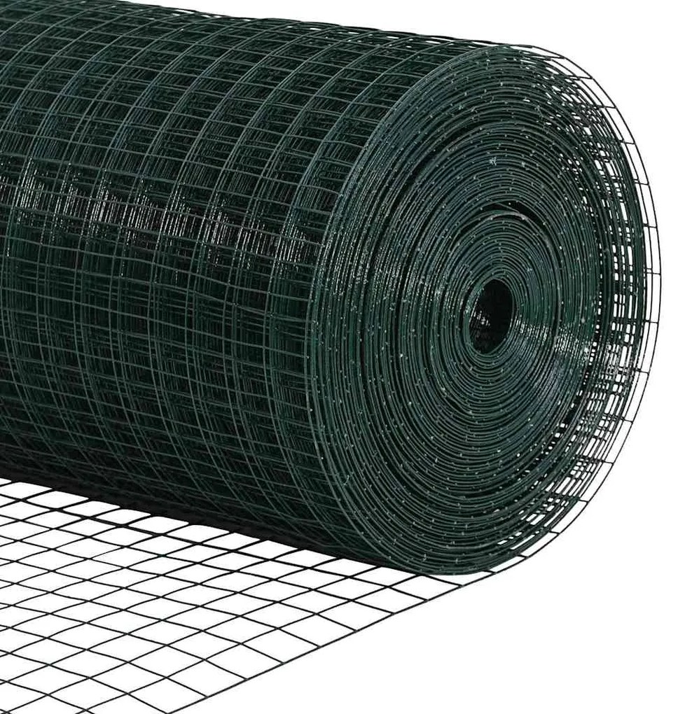 vidaXL Συγκολλητός φράχτης από σύρμα Πράσινο 0.4 x 100 μ Ατσάλι