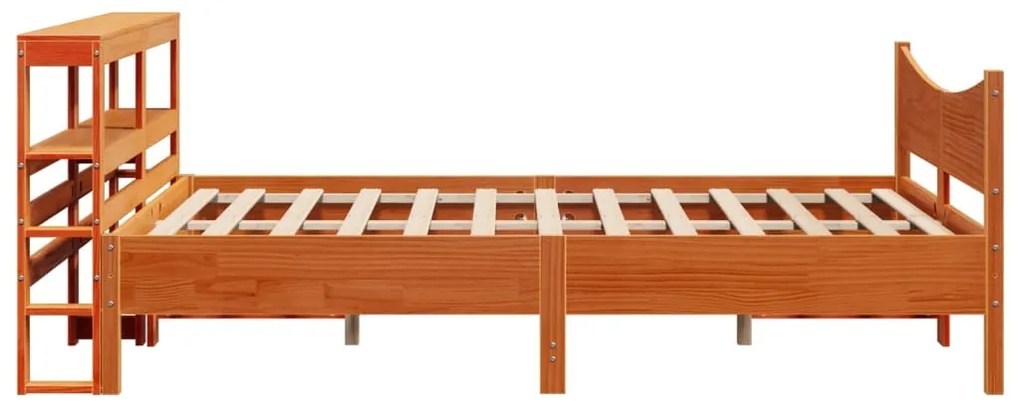 vidaXL Πλαίσιο Κρεβατιού με Κεφαλάρι Μελί 150x200εκ. Μασίφ Ξύλο Πεύκου