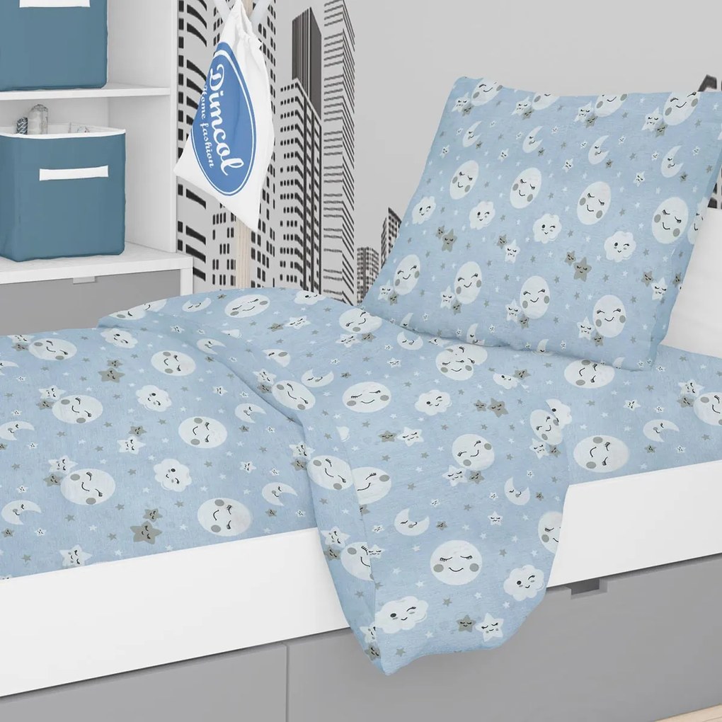 Σεντόνια Μονά (Σετ 3τμχ) Dimcol Smile 81 Blue