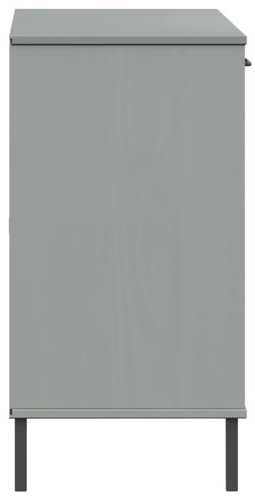 vidaXL Ντουλάπι OSLO Γκρι 113x40x77 εκ. Μασίφ Ξύλο με Μετ. Πόδια