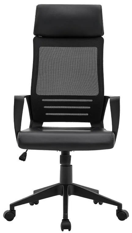 Καρέκλα Γραφείου Διευθυντή FL19 Fylliana Μαύρο Τεχνόδερμα 60x62x128 εκ. 60x62x128 εκ.