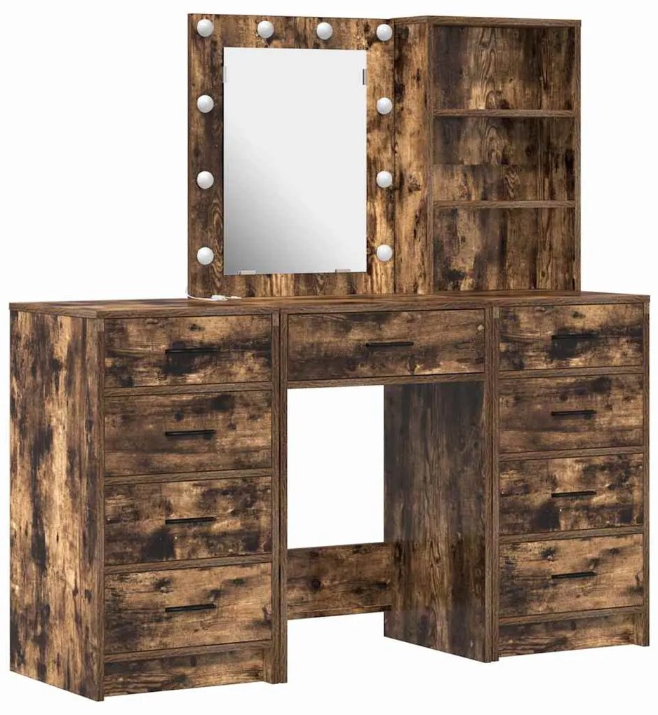 vidaXL Τραπέζι περιποίησης με συρτάρι 3 pcs Καφέ 40 x 41 x 135 εκ.