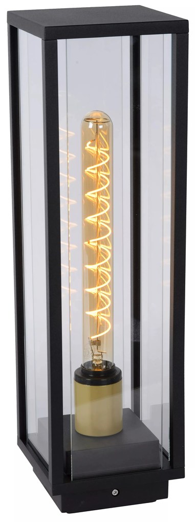 Φωτιστικό Κολόνα-Κολωνάκι Lucide 27805-50-30 LAURENS Μαύρο Ματ (Black Mat)|Διάφανο (Transparent)