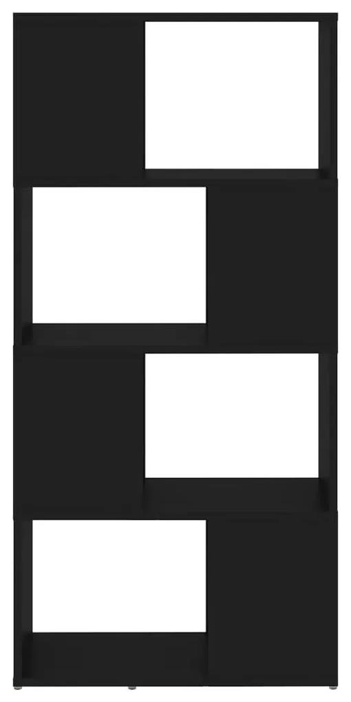Βιβλιοθήκη/Διαχωριστικό Χώρου Μαύρο 60x24x124,5 εκ. Μοριοσανίδα - Μαύρο