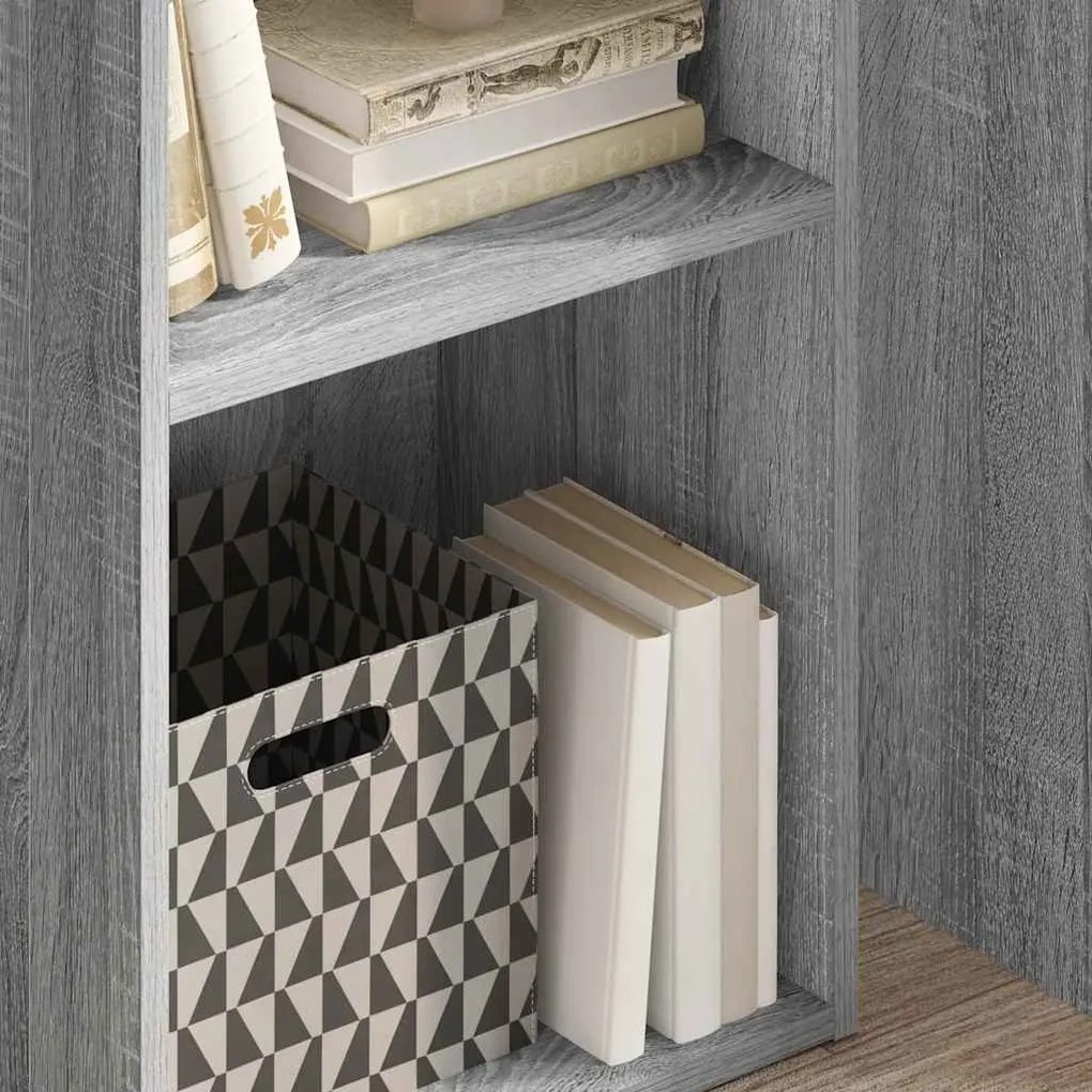 vidaXL Βιβλιοθήκη Γκρι Sonoma 40x30x77 εκ. από Επεξεργασμένο Ξύλο