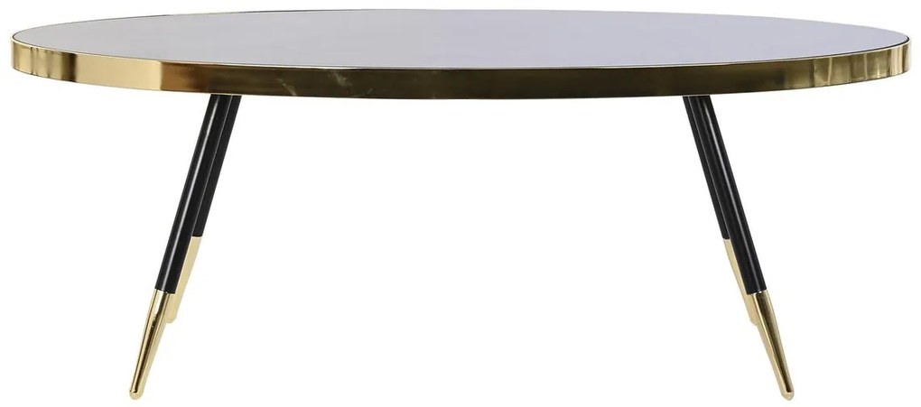 Τραπεζάκι Καφέ DKD Home Decor Μαύρο Χρυσό Κρυστάλλινο Χάλυβας 110 x 50 x 41,5 cm