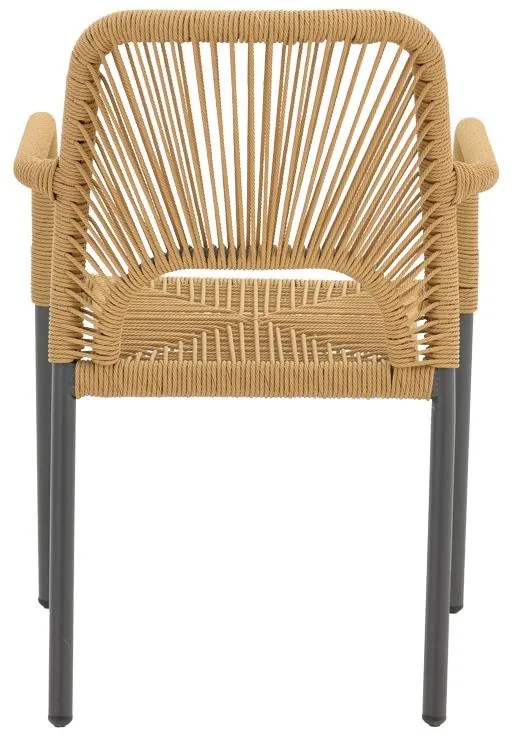 Καρέκλα - Πολυθρόνα αλουμινίου Norture στοιβαζόμενη ανθρακί σκελετός-φυσικό rattan 57x63x82 εκ. 57x63x82 εκ.