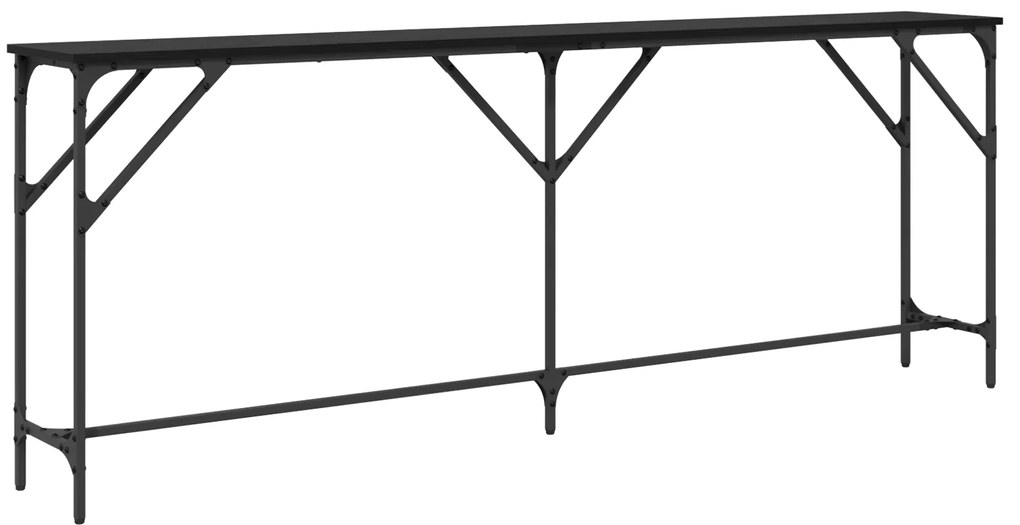 vidaXL Κονσόλα Μαύρη Δρυς 200x29x75 εκ. Επεξεργασμένο Ξύλο