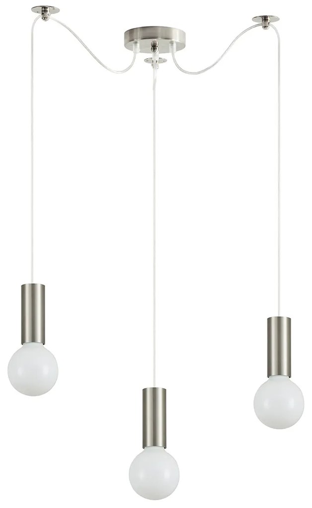 Φωτιστικό Οροφής Τρίφωτο Homelighting Adept Tube 77-8387 Nickel Matt
