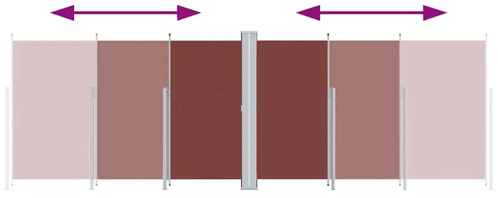 vidaXL Σκίαστρο Πλαϊνό Συρόμενο Καφέ 220 x 600 εκ.