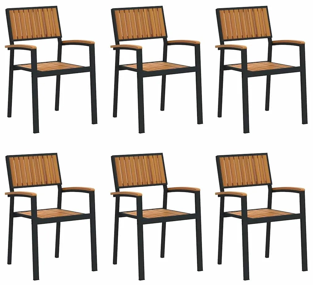 vidaXL Καρέκλα Κήπου 6 pcs Καφέ 56 x 57 x 87εκ. Μασίφ ξύλο ακακίας