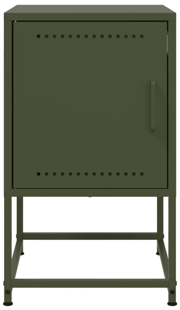 vidaXL Κομοδίνα 2 τεμ. Πράσινο Λαδί 36x39x60,5 εκ. από Χάλυβα