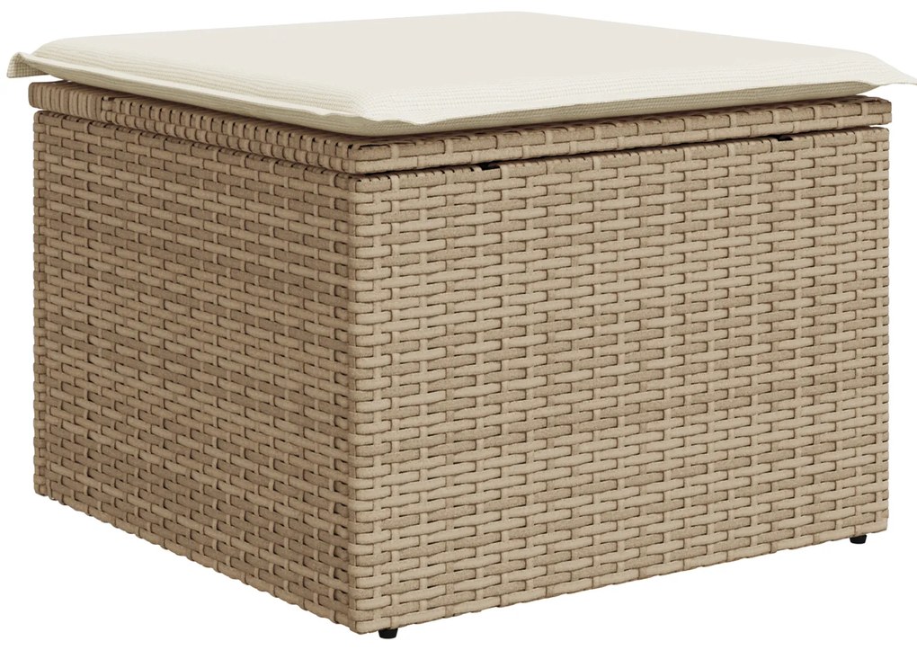 vidaXL Σαλονάκι Κήπου 7 pcs Beige, λευκό 55 x 55 x 37 εκ