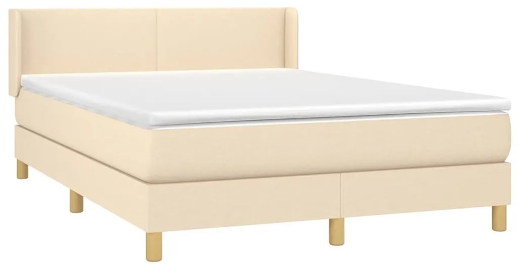 ΚΡΕΒΑΤΙ BOXSPRING ΜΕ ΣΤΡΩΜΑ ΚΡΕΜ 140X200 ΕΚ. ΥΦΑΣΜΑΤΙΝΟ 3130118