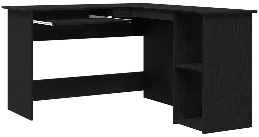 vidaXL Γραφείο Μαύρο Δρυς 120x140x75 εκ. Από Επεξεργασμένο Ξύλο