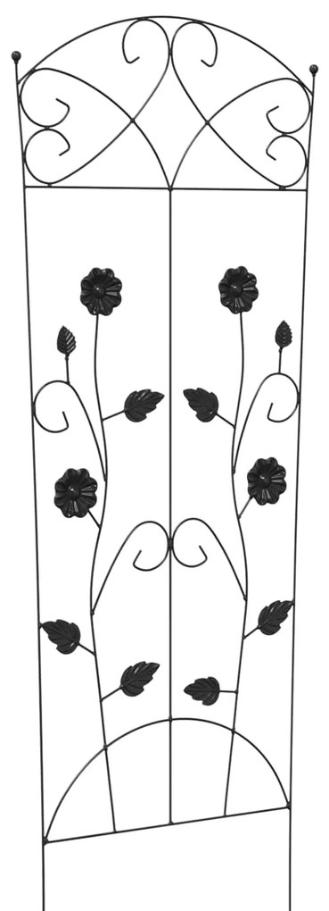 vidaXL Φράχτης Κήπου 3 pcs Μαύρο 112 x 40 εκ Ατσάλι