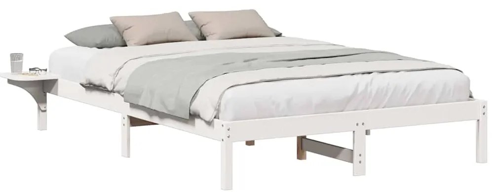 vidaXL Πλαίσιο κρεβατιού με κομοδίνα Λευκό 150 x 200 cm Λευκό
