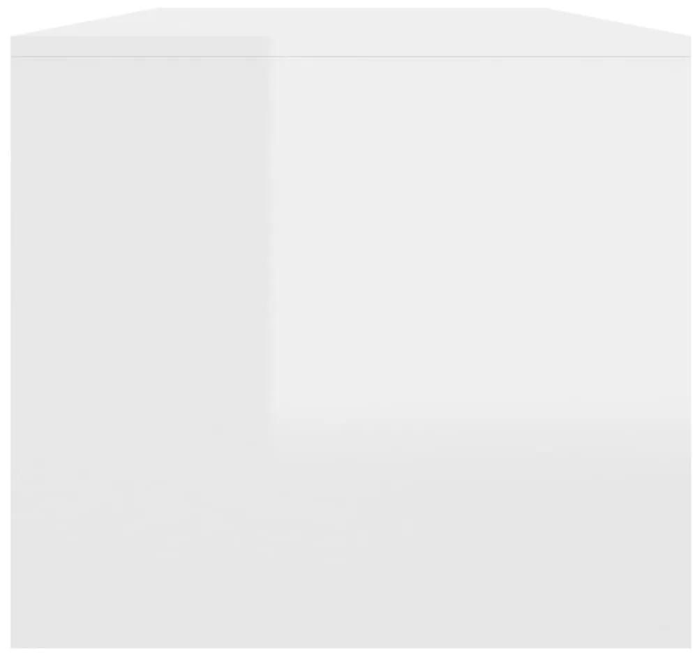 Τραπεζάκι Σαλονιού Γυαλ. Λευκό 102x50x45 εκ. Επεξεργ. Ξύλο - Λευκό