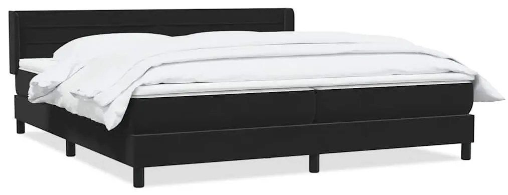 Κρεβάτι Boxspring με Στρώμα Μαύρο 180x210 εκ. Βελούδινο - Μαύρο