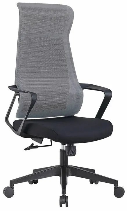 Καρέκλα γραφείου Mesa 507, Γκρι, Μαύρο, 118x67x73cm, Με ρόδες, Με μπράτσα, Μηχανισμός καρέκλας: Economic | Epipla1.gr