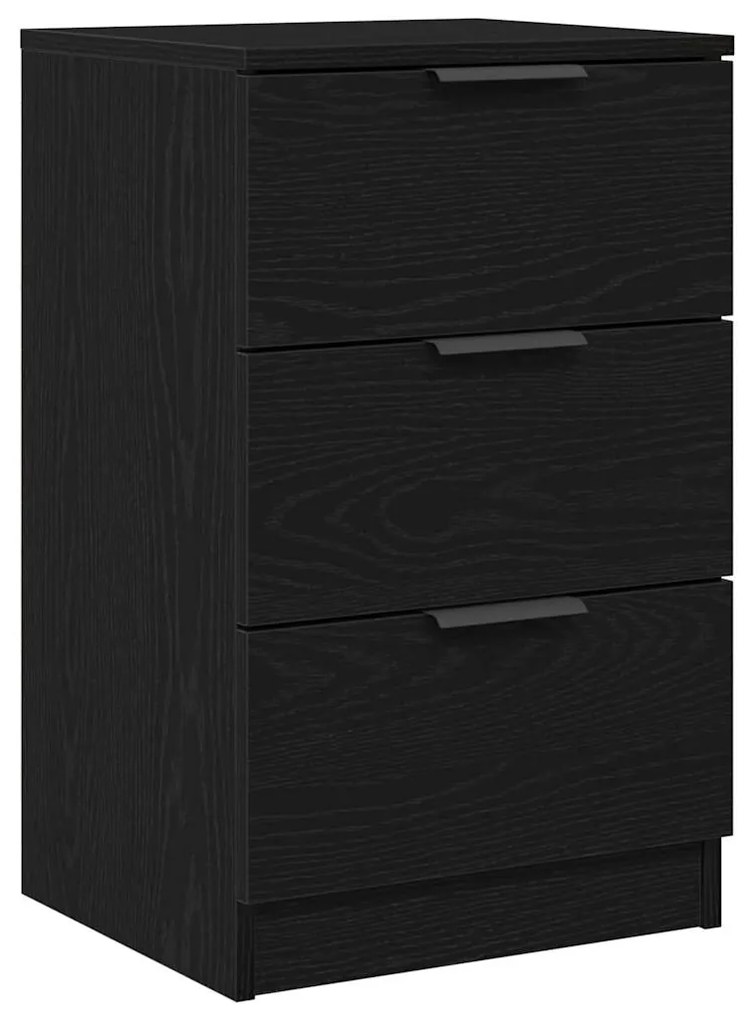 vidaXL Κομοδίνο 2 pcs Μαύρη Οξυά 40 x 65 x 65 εκ. Επεξεργασμένο ξύλο