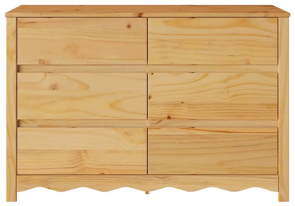 vidaXL Συρταριοθήκη Drammen Δρυς 111 x 43 x 73.5 εκ. Μασίφ ξύλο πεύκου