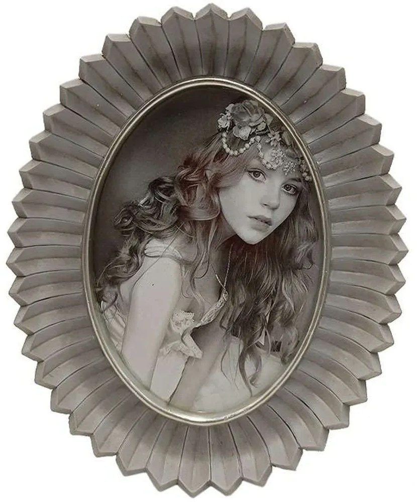 Κορνίζα Οβάλ 279-222-176 13x18cm Silver Polyresin