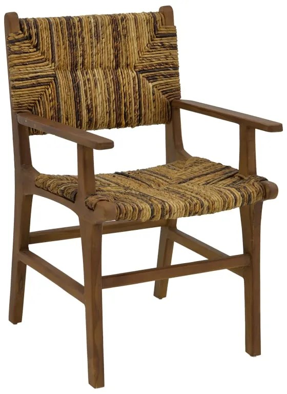 Πολυθρόνα Refane pakoworld φυσικό teak ξύλο-banana σχοινί 55x60x85εκ