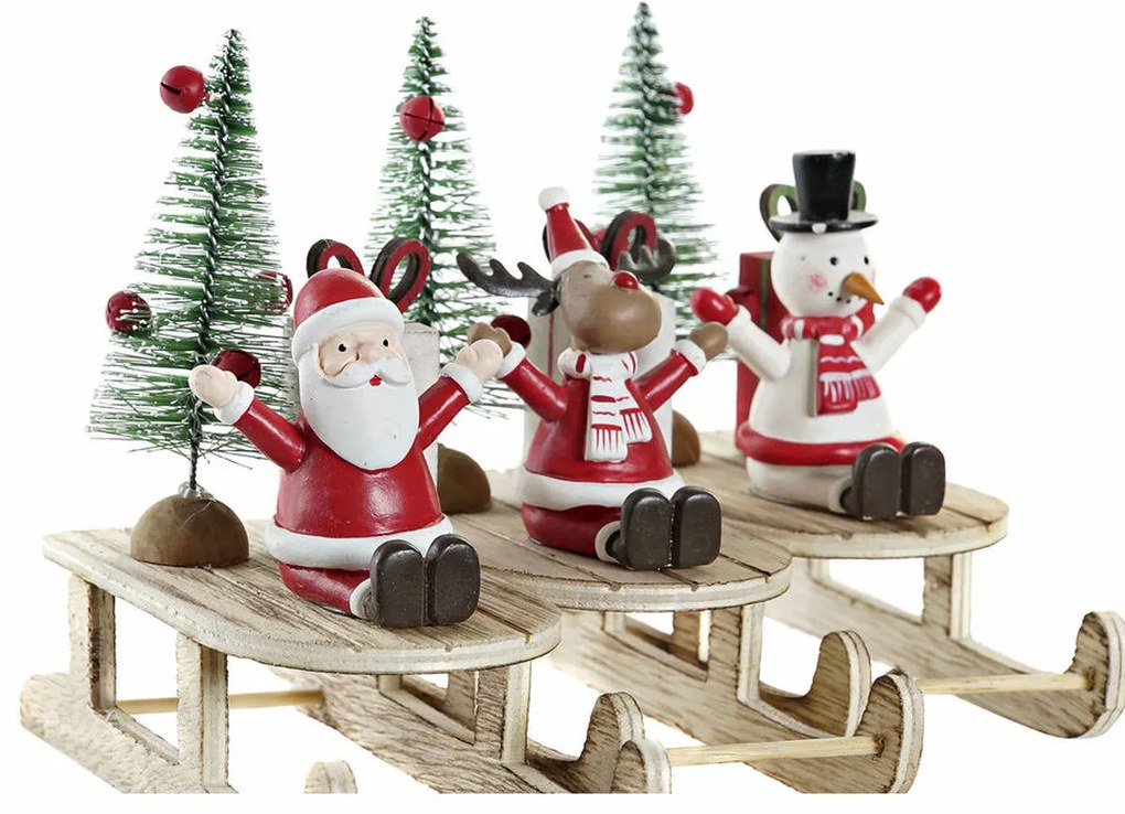 Χριστουγεννιάτικο Στολίδι DKD Home Decor Ξύλο Άη Βασίλης (14 x 6 x 13 cm) (3 pcs)