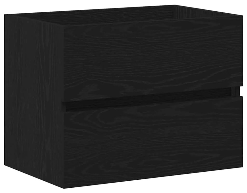 vidaXL Ντουλάπα Νεροχύτη Μαύρη δρυς 60 x 39 x 62 εκ Επεξεργασμένο ξύλο