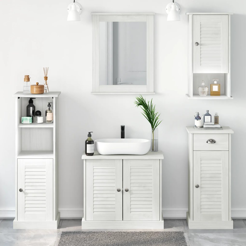vidaXL Σετ Επίπλων Μπάνιου 5 pcs Λευκό αντικέ 37 x 34 x 110 εκ