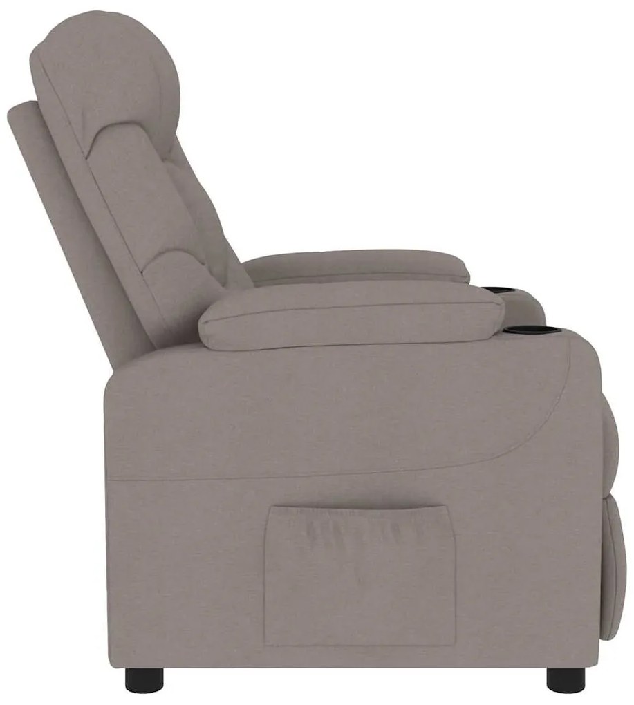 vidaXL Πολυθρόνα Μασάζ Taupe Υφασμάτινη