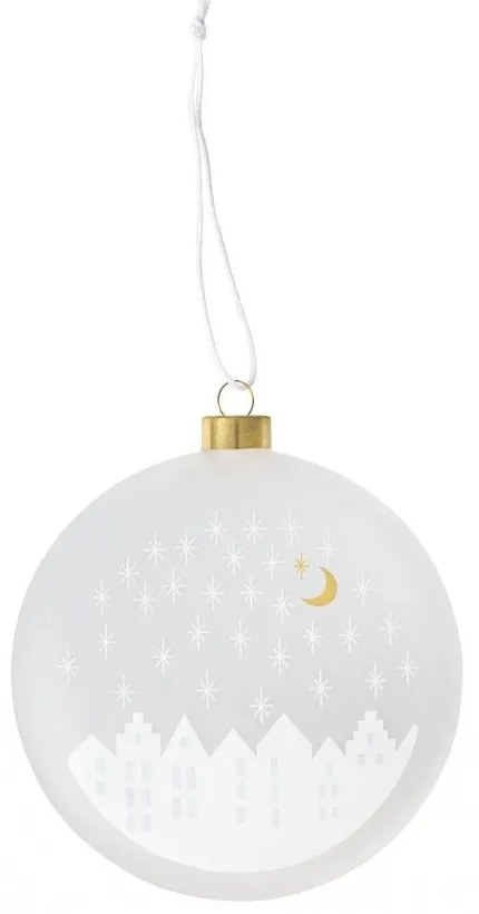 Χριστουγεννιάτικο Στολίδι Frosted Bauble City RD0092376 10cm White-Gold Raeder