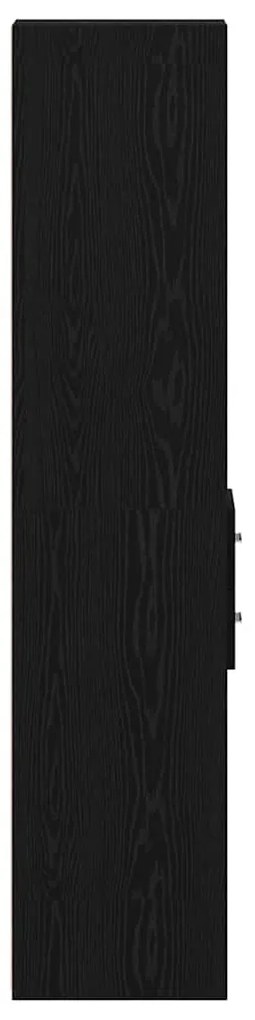 vidaXL Βιβλιοθήκη με συρτάρι Μαύρη Οξυά 30 x 42.4 x 185.2 εκ.