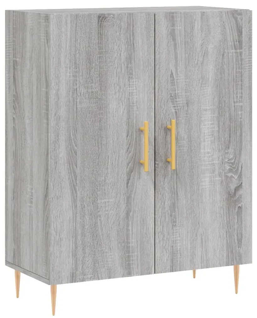 vidaXL Ντουλάπι Γκρι Sonoma 69,5 x 34 x 180 εκ. Επεξεργασμένο Ξύλο