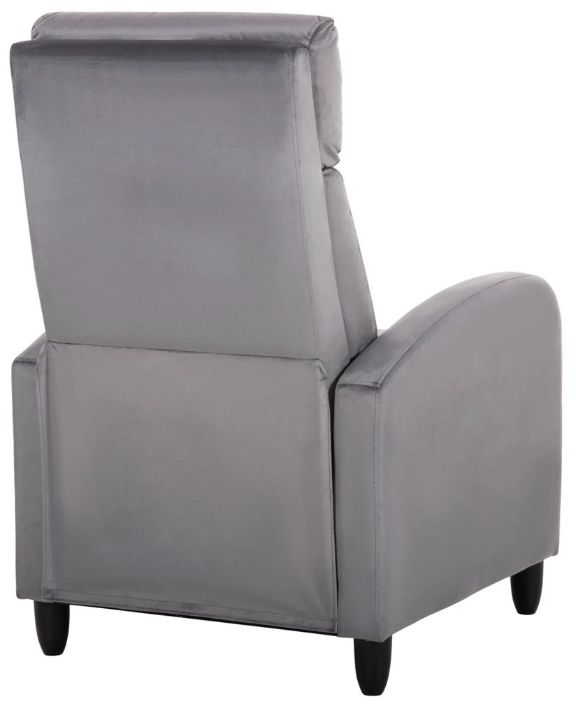 Πολυθρόνα HIBER RELAX C9782.01 Γκρί Βελούδο 67,5x90x104Υ εκ. 67.5x90x104 εκ.