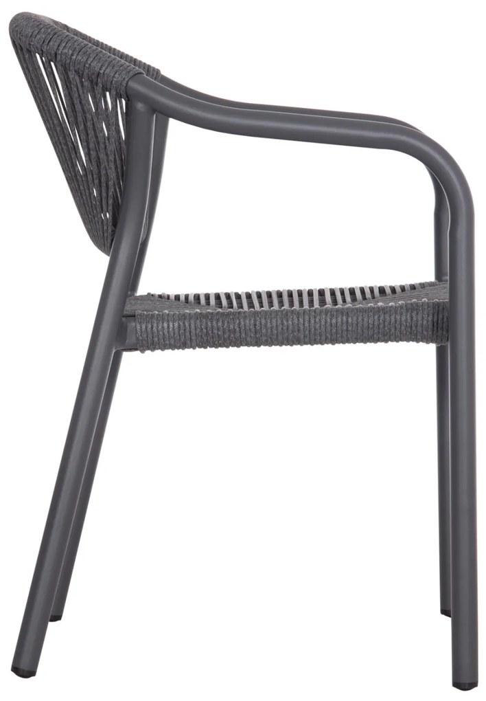 Καρέκλα LUCCI C6266.01 Σκούρο Γκρί Αλουμινίου με P.E. Rattan 58x56x79Υ εκ. 58x56x79 εκ.