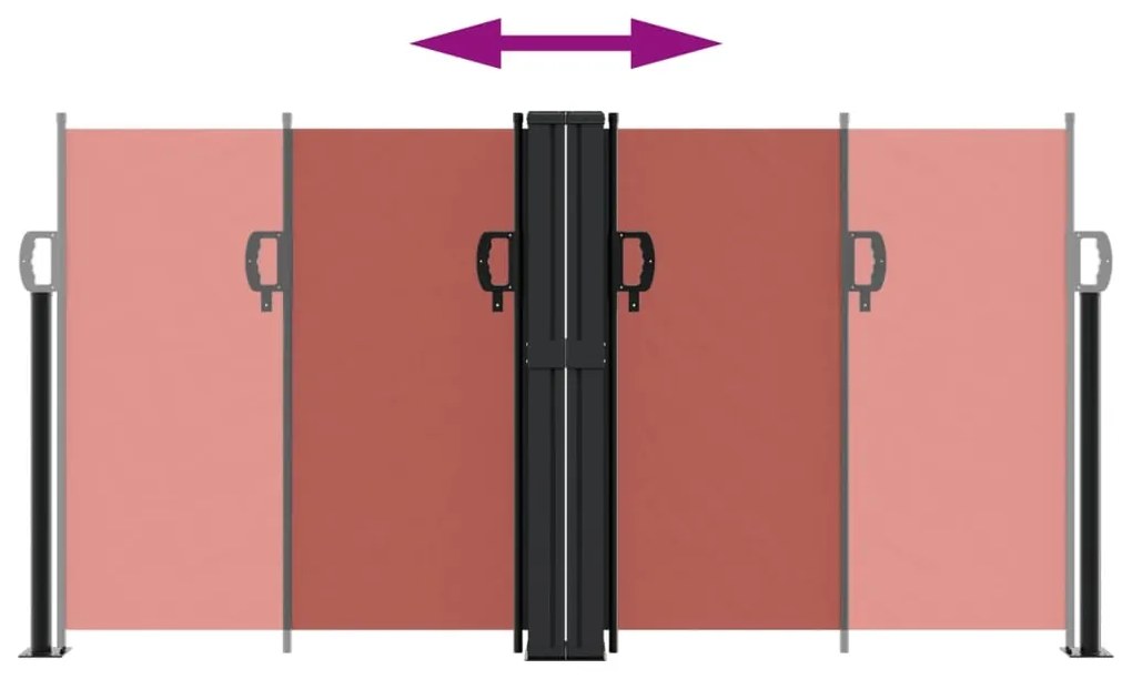 vidaXL Σκίαστρο Πλαϊνό Συρόμενο Τερακότα 120 x 1200 εκ.