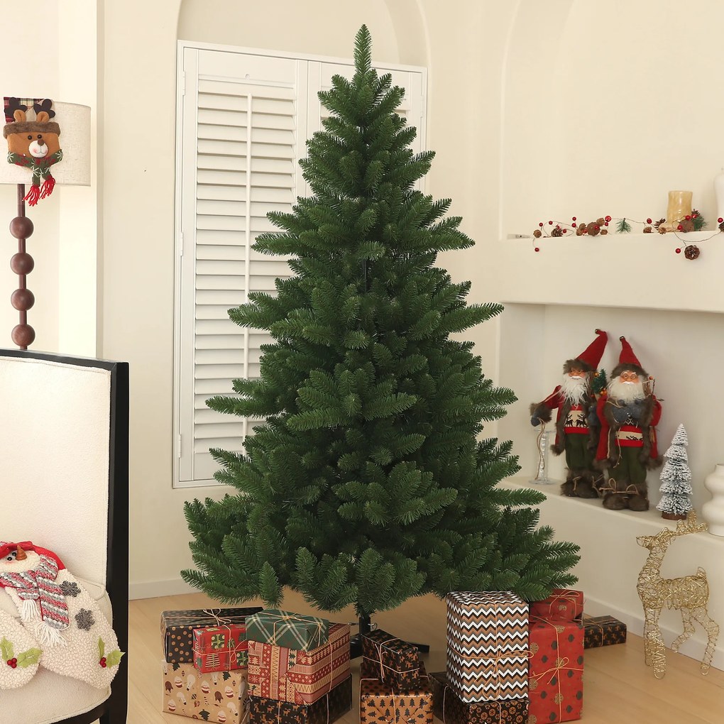 Χριστουγεννιάτικο δέντρο HOMCOM, Nordmann, ρεαλιστικό, φαρδύ &amp; πλούσιο, 180 x Φ120 cm, πράσινο