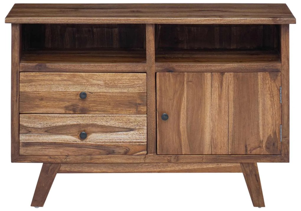 vidaXL Πλαϊνό γραφείο Φυσικό 100 x 30 x 68 εκ. Στερεό Ξύλο Τίκ