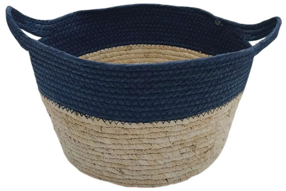 Καλάθι Με Φάσα 00.06.61185 30x19,5cm Ψάθινο Blue Ψάθα